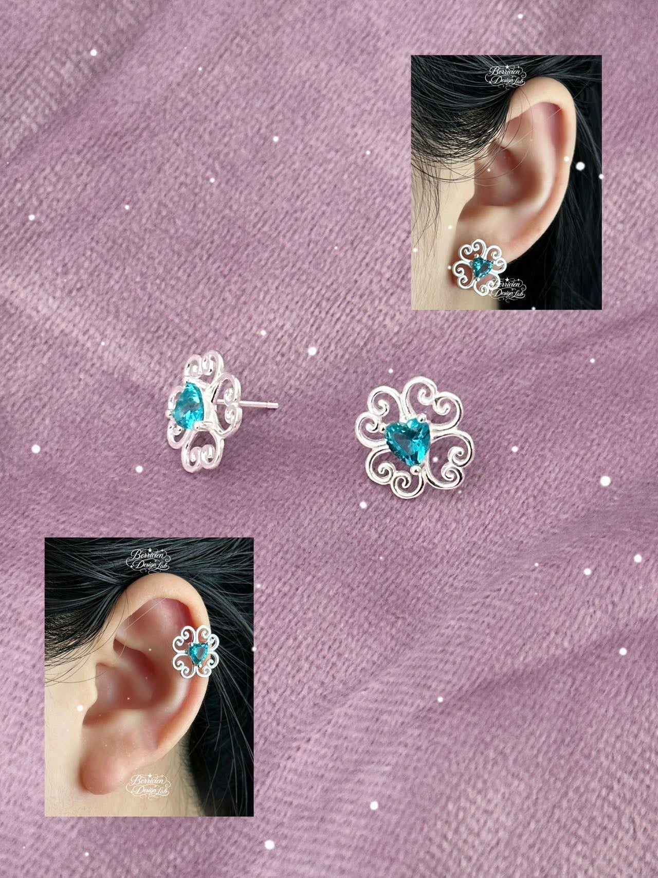 Berrivien Vine Silver Stud Earrings